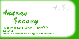 andras vecsey business card